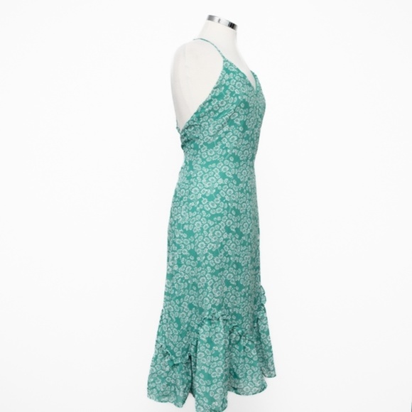 LULU'S. Green Floral Print Midi Dress - Picture 9 of 14